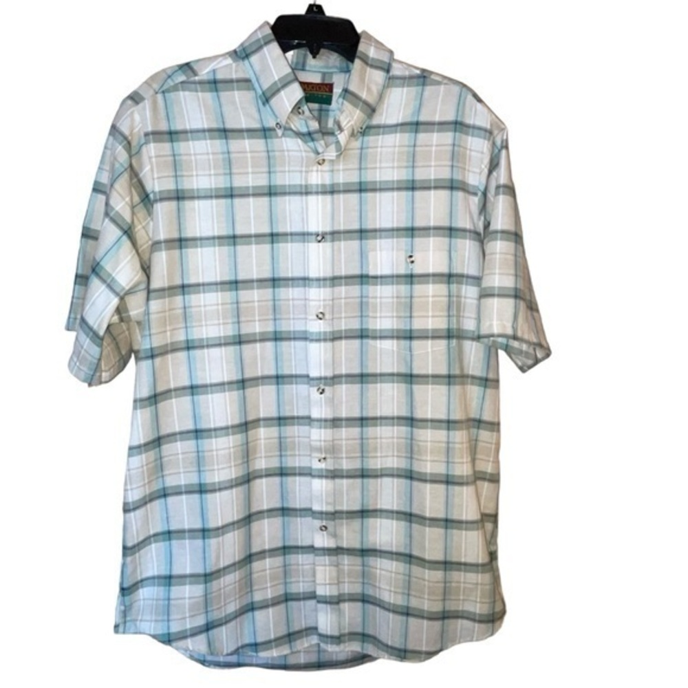 Oakton Limited Vtg Casual‎ Shirt Plaid Button Down Short Sleeve Men’s Large Tall